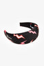 Prada Black/Pink Lightning Bolt Printed Fabric Headband