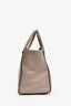 Prada Grey Leather Contrast Stitch Twin Pocket Tote With Strap