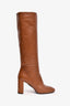 Prada Brown Leather Knee High Heeled Boots (As Is)