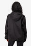 Prada 2022 Black Triangle Logo Hooded Zip Up Jacket Size M