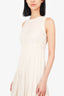 Pre-Loved Chanel™ 2007 Cruise Silk Cream/White Sleeveless Pleated Dress Size 38