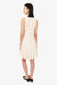 Pre-Loved Chanel™ 2007 Cruise Silk Cream/White Sleeveless Pleated Dress Size 38