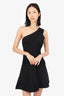 Herve Leger Black One-Shoulder Badage Dress Size M