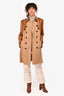 Burberry Prorsum Beige Canvas/Brown Rubber Trench Coat with Belt Size 46 Mens