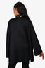 The Row Black/Navy Blue Angora Wrap Coat Size L