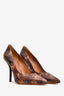 Givenchy Brown Peacock Feather Printed Heels Size 39.5