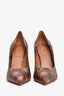 Givenchy Brown Peacock Feather Printed Heels Size 39.5