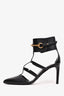 Gucci Black Leather T-Strap Horsebit Cuff Heels Size 39 (As Is)