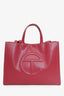 Telfar Red Faux Leather Medium Shopping Tote