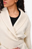 Hermès Cream Cashmere Wrap Coat Size 36