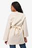 Hermès Cream Cashmere Wrap Coat Size 36