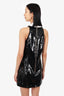 Balmain Black/White Ruffle-panel Sequinned Mini Dress Size 38