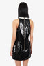 Balmain Black/White Ruffle-panel Sequinned Mini Dress Size 38