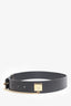 Pre-Loved Chanel™ Black Leather Gold Hardware Closure Chain Link Belt Size 70/28