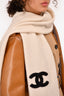 Pre-Loved Chanel™ Cream Cashmere Knit CC Scarf