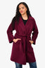 Weekend Max Mara Purple Virgin Wool Wrap Coat Size 0 US