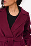 Weekend Max Mara Purple Virgin Wool Wrap Coat Size 0 US