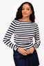 L'Academie Navy/White Striped Top Size M