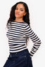 L'Academie Navy/White Striped Top Size M