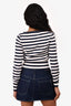 L'Academie Navy/White Striped Top Size M