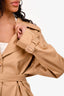 L'Academie Tan Cropped Belted Trench Coat Size S