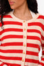 L'Academie Red/White Striped Knit Cardigan Size S