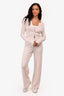 L'Academie Baby Pink Ribbed Wide Leg Pants Size M