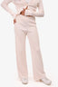 L'Academie Baby Pink Ribbed Wide Leg Pants Size M