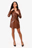 Cinq a Sept Brown Vegan Leather Mini Dress Size 4