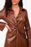 Cinq a Sept Brown Vegan Leather Mini Dress Size 4