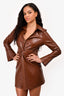 Cinq a Sept Brown Vegan Leather Mini Dress Size 4