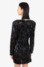 Ronny Kobo Black Sequin V-Neck Long-Sleeve Dress Size M