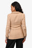 Pre-Loved Chanel™ 2000 Brown/Cream Wool/Alpaca Blazer Jacket Size 38