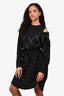 Maje Black Checked Asymmetrical Dress Size 3