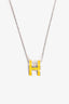 Hermès Silver Tone/Yellow Enamel Pop H Necklace