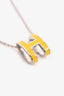 Hermès Silver Tone/Yellow Enamel Pop H Necklace