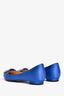 Manolo Blahnik Blue Satin Hangisi Flats Size 37.5 (As Is)