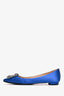 Manolo Blahnik Blue Satin Hangisi Flats Size 37.5 (As Is)