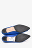 Manolo Blahnik Blue Satin Hangisi Flats Size 37.5 (As Is)