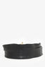 Gucci Black Leather Bamboo Accent Wide Waist Belt