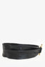 Gucci Black Leather Bamboo Accent Wide Waist Belt