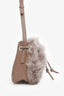 Theory Taupe Lamb Shearling Micro Bucket Bag