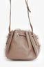 Theory Taupe Lamb Shearling Micro Bucket Bag