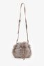 Theory Taupe Lamb Shearling Micro Bucket Bag