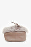 Theory Taupe Lamb Shearling Micro Bucket Bag