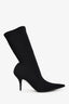 Balenciaga Black Jersey Knife Heeled Boots Size 40