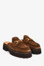 Gucci Brown Suede Horsebit 'Sylke' Mules Size 39.5