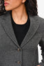 The Weekend Max Mara Grey/Black Tweed Blazer Size 0