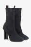 Louis Vuitton Black Monogram Embroidered Sock Boots Size 38.5