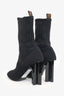 Louis Vuitton Black Monogram Embroidered Sock Boots Size 38.5